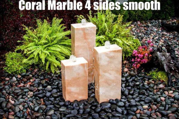 coral marble 4 sides smooth