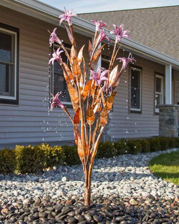 lilac trumpet flower fountain