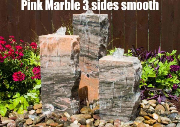 pink marble 3 sides smooth