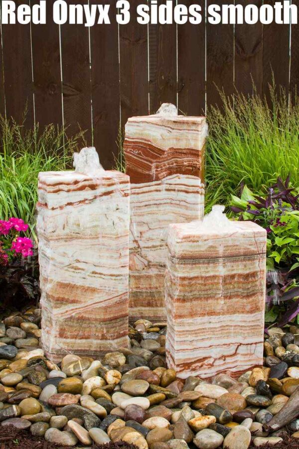 red onyx 3 sides smooth