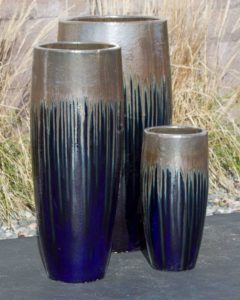 tivoli medium gold blue bleed vase fountain