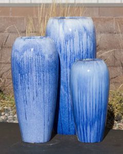 tivoli tall light blue bleed vase fountain