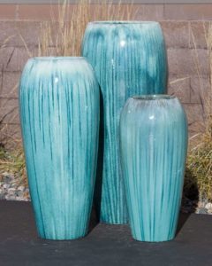 tivoli tall light green bleed triple vase fountain