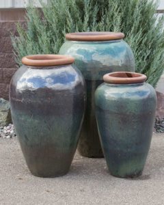 tuscany medium green triple vase fountain