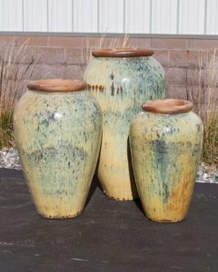 tuscany medium tan triple vase fountain